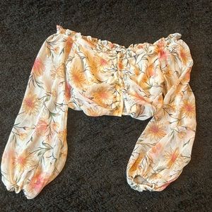 Puffer sleeve Crop Top